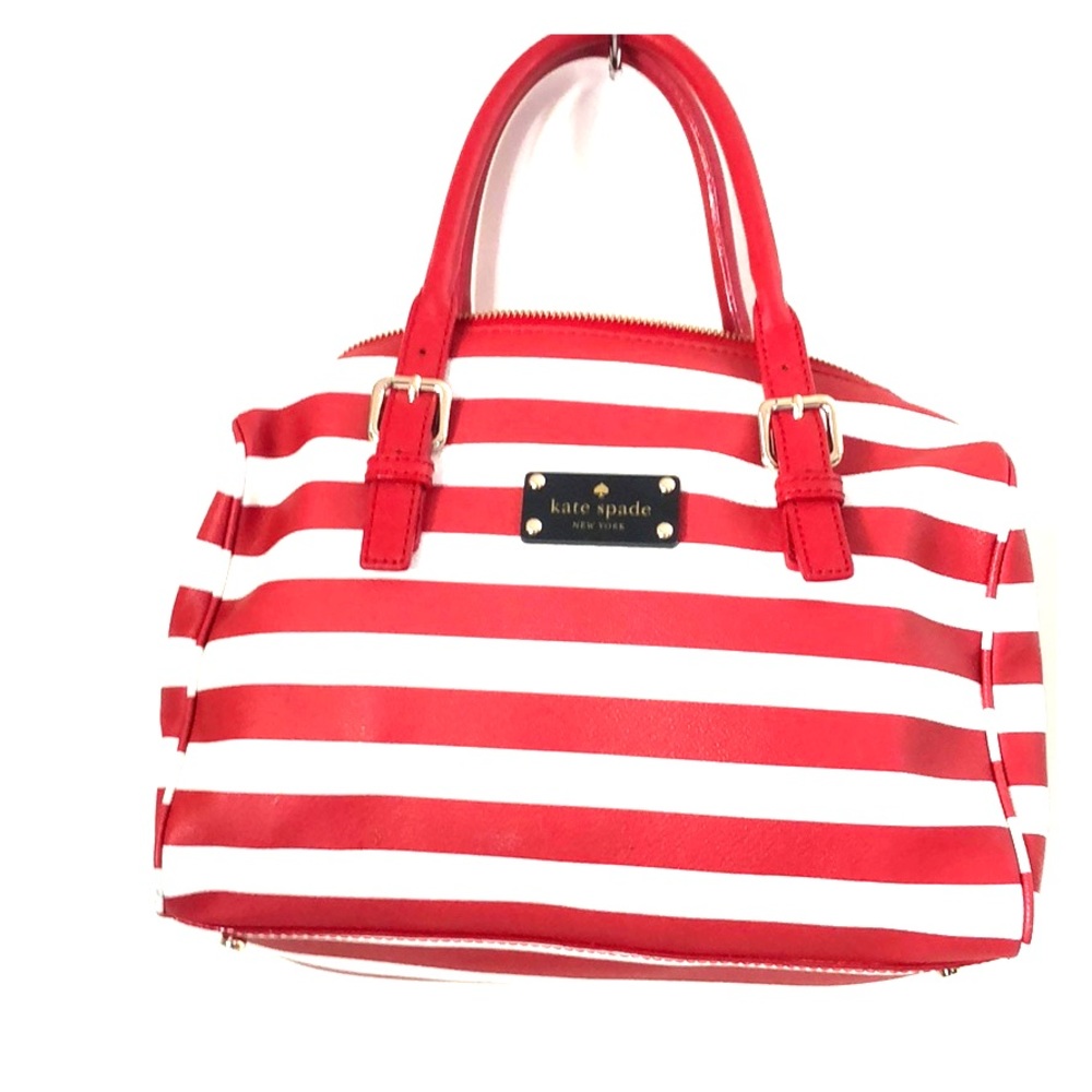 Kate Spade Red and White Striped Tote